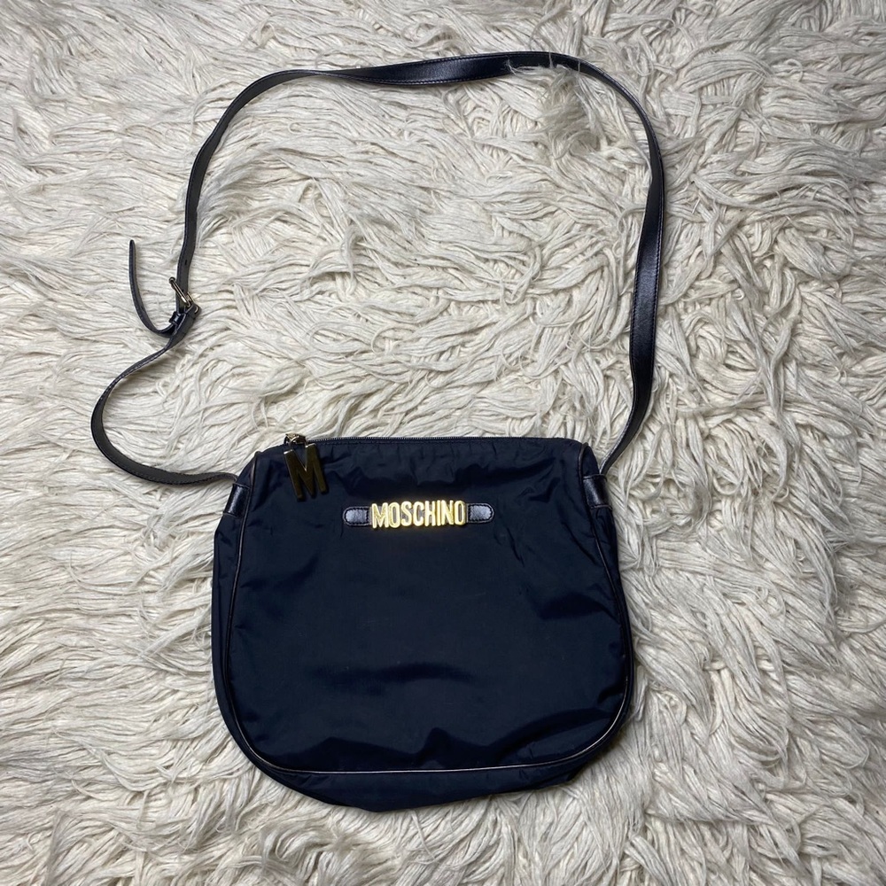 Moschino Nylon Crossbody Bag - Black Leather Trim